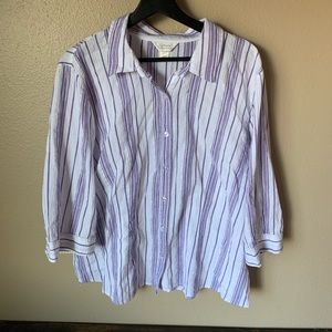 3/4th sleeve button down blouse. By CJBanks